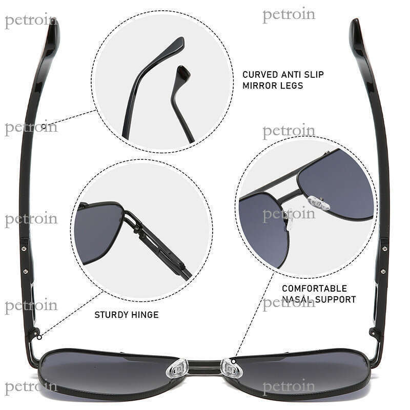 New Double Beam High Quality Metal Frame UV400 Sunglasses Men