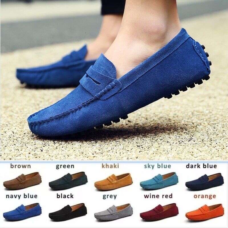 38-50 Casual Fashion Genuine Leather Loafers Moccasins Slip On Men Flats Male Driving Shoes
