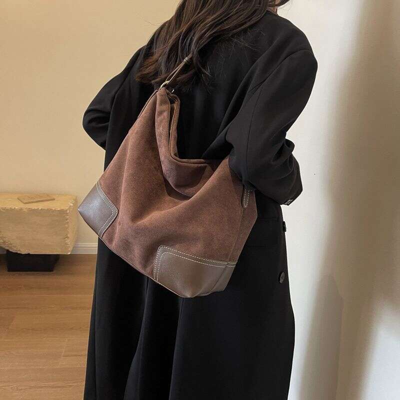 Women's Tote Premium Suede Shoulder Large Capacity Commuter Bucket Bag