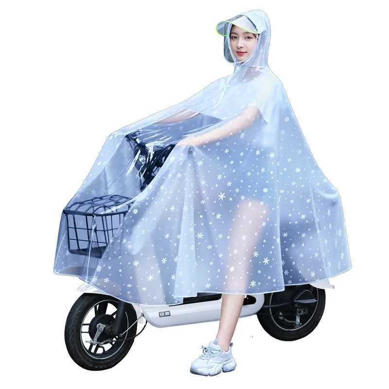 Raincoat single person womens transparent bicycle electric bike electric bike special long one-piece raincoat Y250814