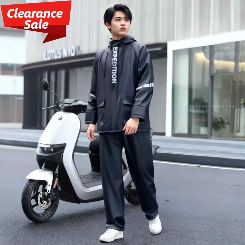 New Raincoat Split Thickened Raincoat suit Rainproof Windproof Wear-resistant Breathable Raincoat with Hat For Adult Man Woman Y250814