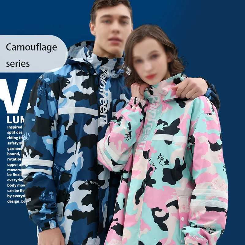 Adult Raincoat Rainpants Waterproof Reflective Rain Coat Set Suit Outdoor Cycling Motorcycle Hiking Rainproof Equipment Y250814