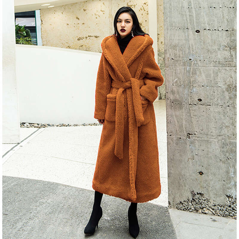Plush Faux Fur Teddy Coat Women Parka Winter Wool Jacket Casual Large Size Long Teddy Jacket Female Thick Warm Hooded Outwear