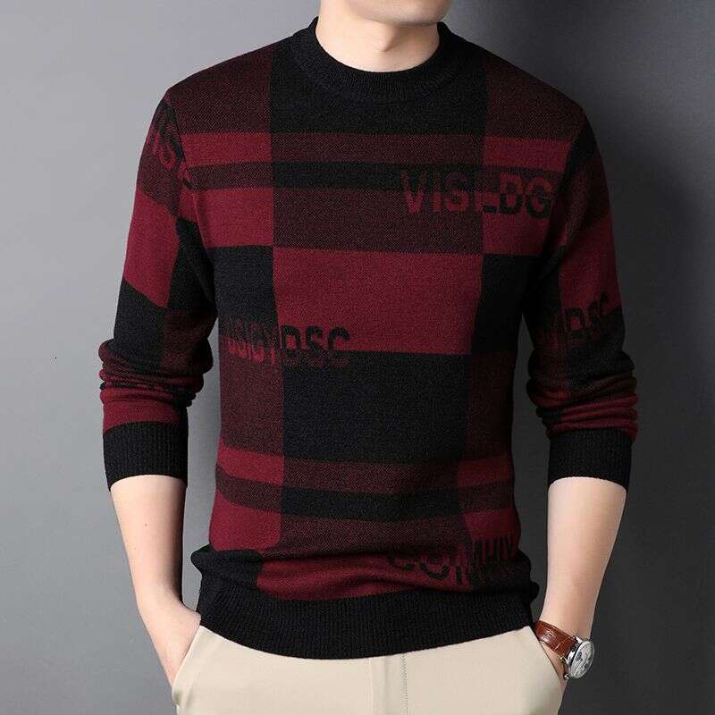Top Grade New Fashion Designer Brand Street Wear Knit Pullover Letter Sweater Autum Winter Casual Jumper Mens Clothing