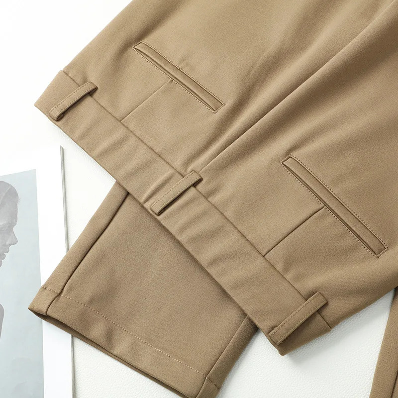 Khaki Womens Elastic Waist Stretch Pants Black Navy Trouser Fashion Casual Female Pant 27282930313233 China Size 250808