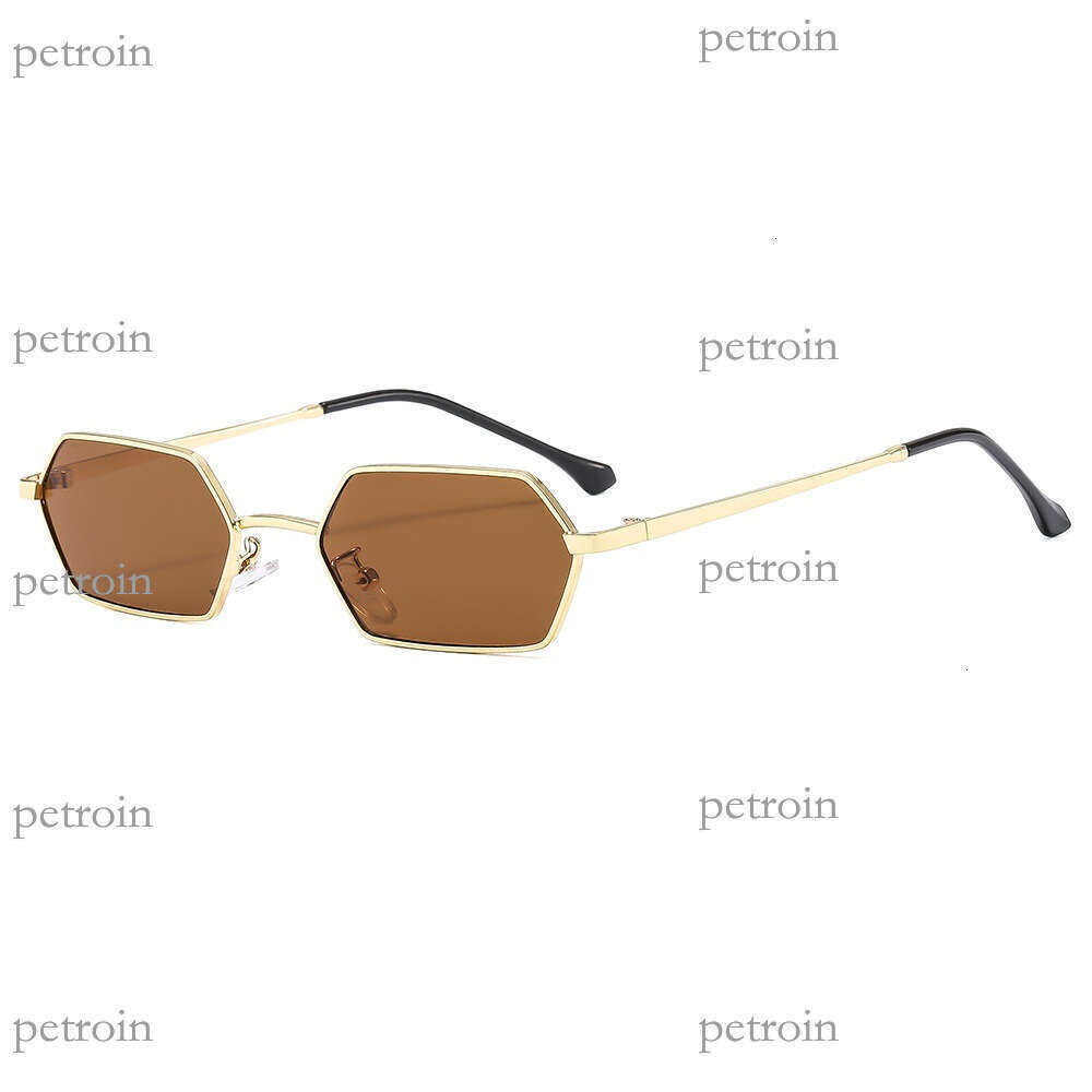 New Metal Small Frame Polygon for Women, Ins High-End Street Style Sunshade Sunglasses
