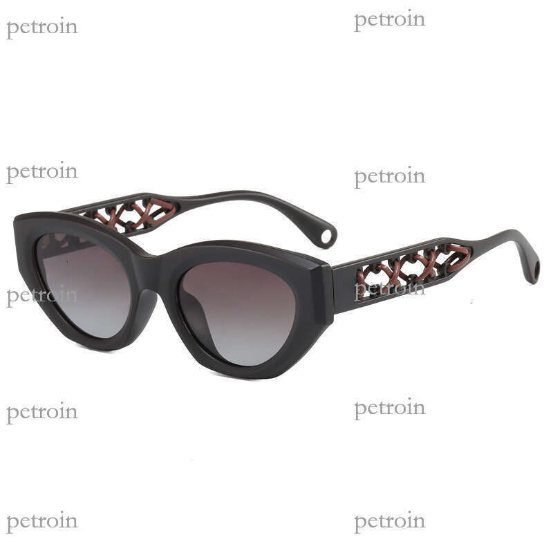 New Cat Eye Small Frame Polarized High Quality Women Leather Rope Braided Mirror Leg Sunglasses Tide