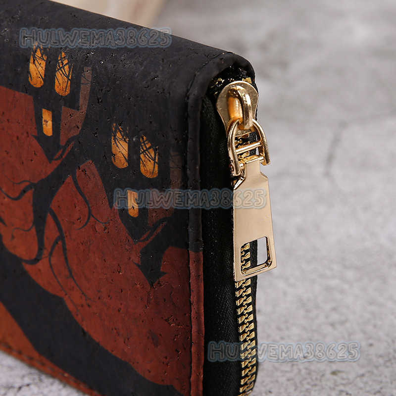 Halloween Pattern Long Wallet Multi-layer Fashion Coin Purse Spacious Pumpkin Bat Zipper Card Holder H250814