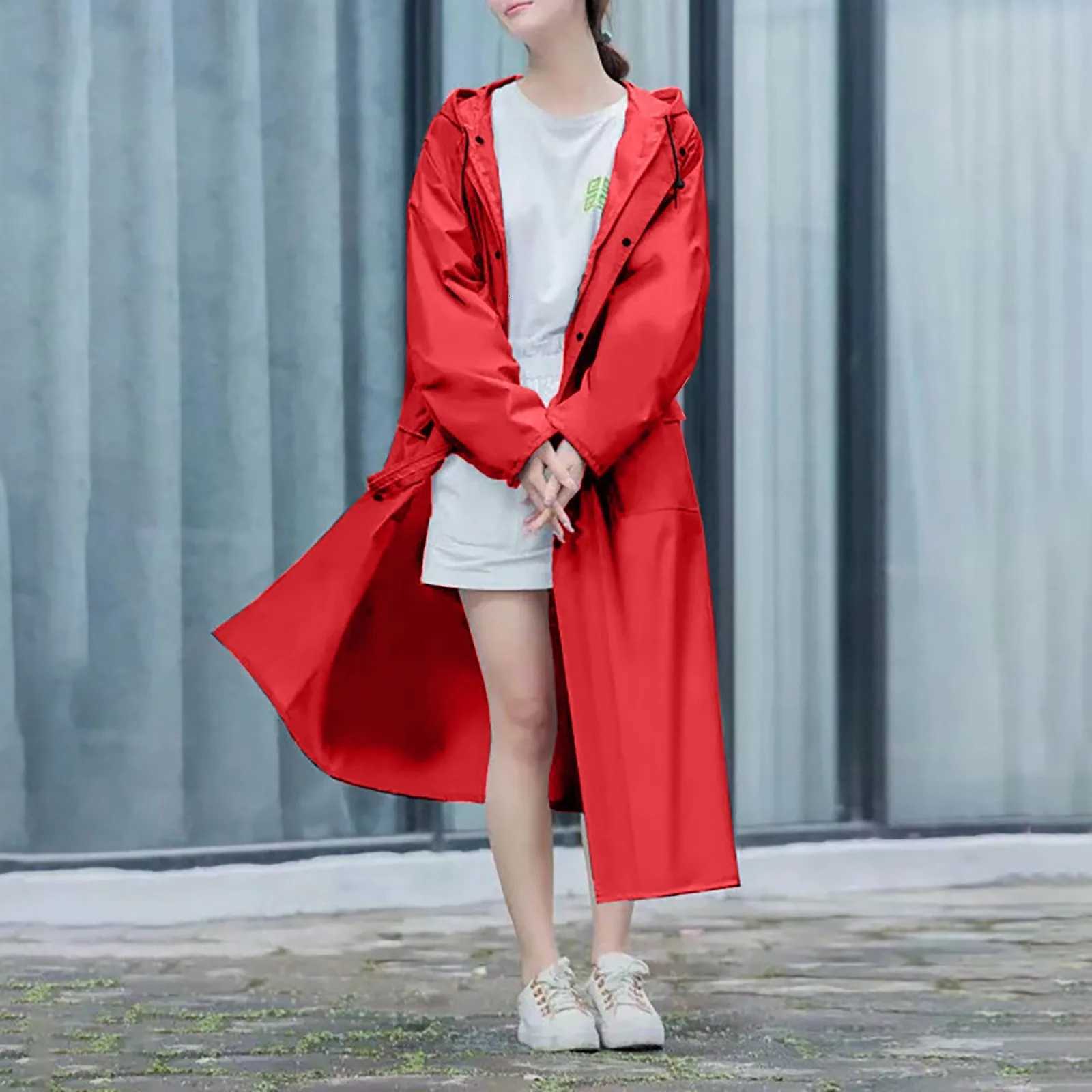 Unisex Waterproof Long Raincoat Waterproof Hooded EVA Rain Men Poncho Outdoor Hiking Rainwear Clothing Men Rain Coat Y250814