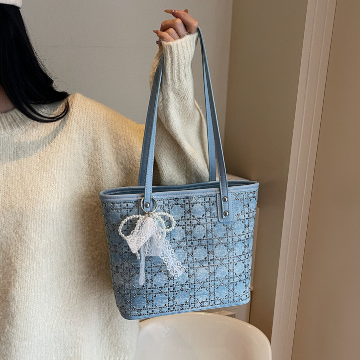 Women's Fashion Hot Diamond Bucket Bag Free Shipping Designer Luxury New Heavy Industry High Temperament Handbag Fashion Single Shoulder Crossbod