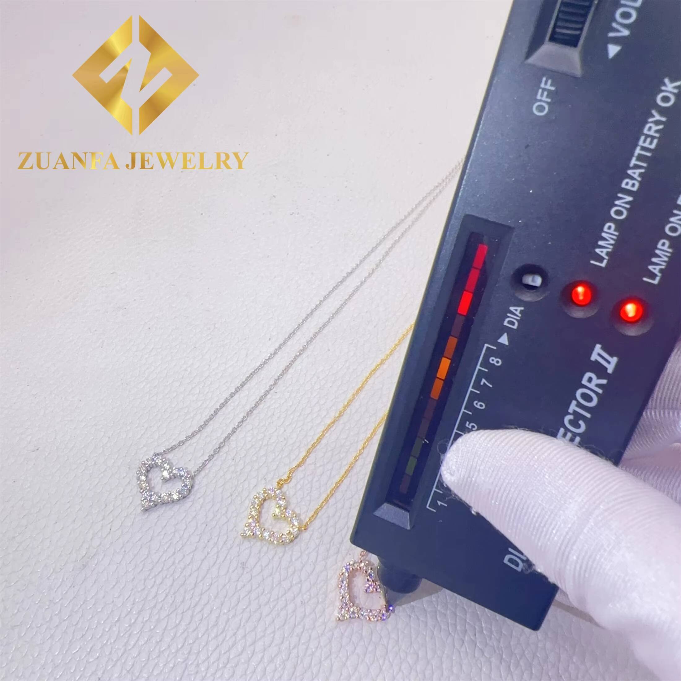 Drop Shipping Lowest Price Women Jewelry Luxury S925 VVS1 Heart Moissanite Diamond Pendant Necklace Set Ladies Gift