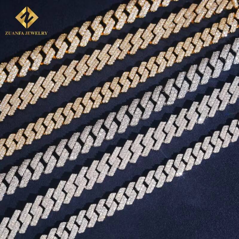 Hot Sale GRA Certificate Pass Diamond Tester 925 Silver Hip Hop Jewelry Moissanite Cuban Link Iced Out Cuban Bracelet