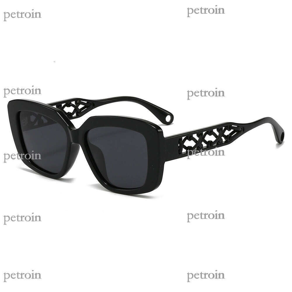 2025 New Fashion Sunshade Glasses Personality Hollow Trendy Square Frame Internet Celebrity Street Style Sunglasses