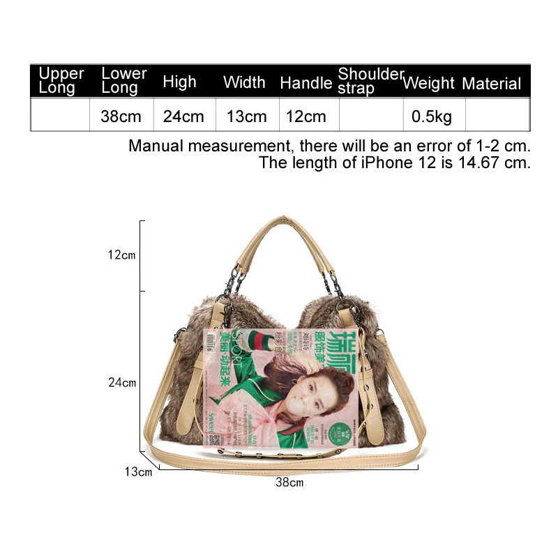 fur Shoulder Bags Fro Women Winter Plush Messenger Bag y Handbag And Purse Fashion Warm Satchels Clutch 250811