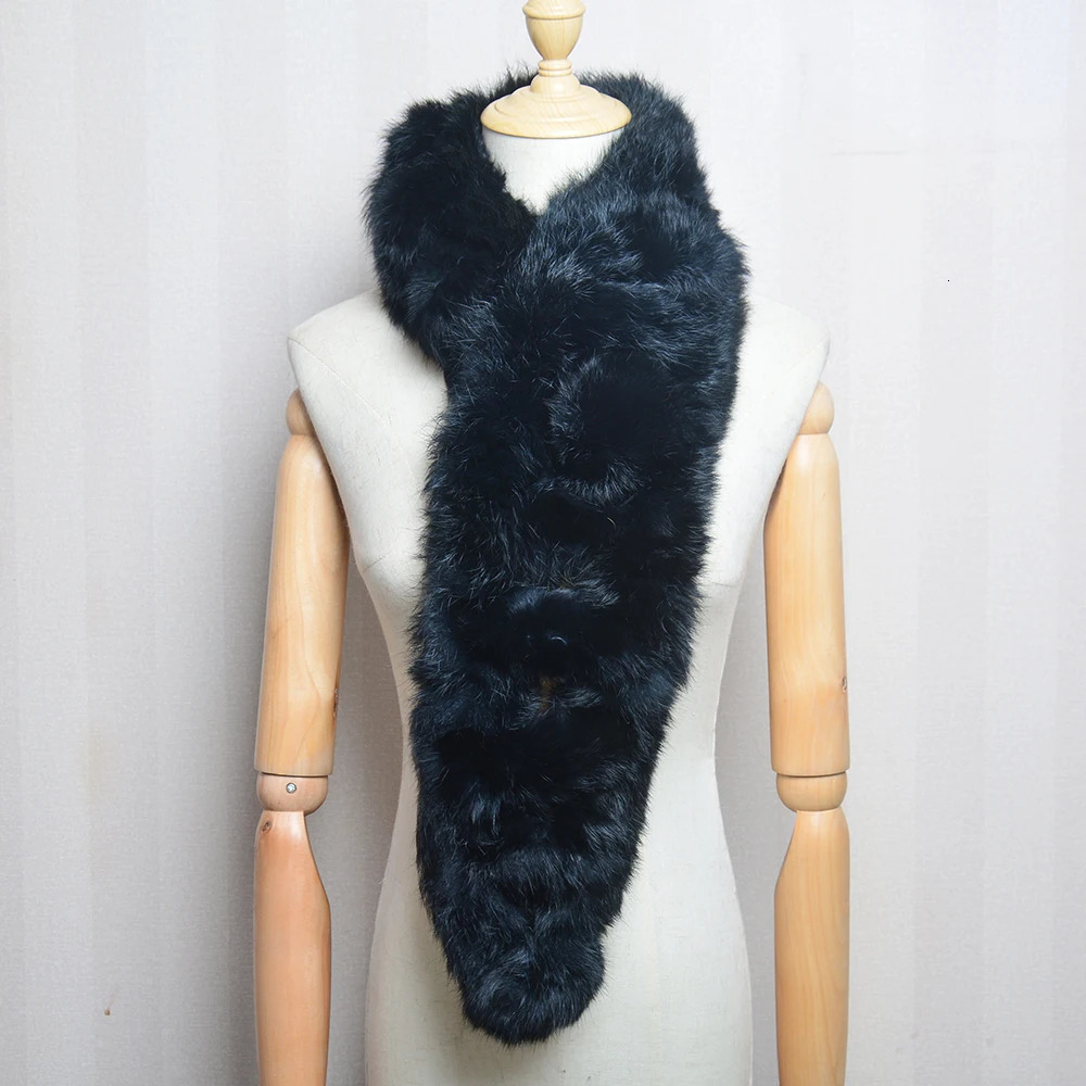 Women Winter Rabbit Fur Scarf 100% Natural Rabbit Fur Fashion warm And Soft Neckerchief Wholesale Pompoml Fur Scarves Headbands 250808