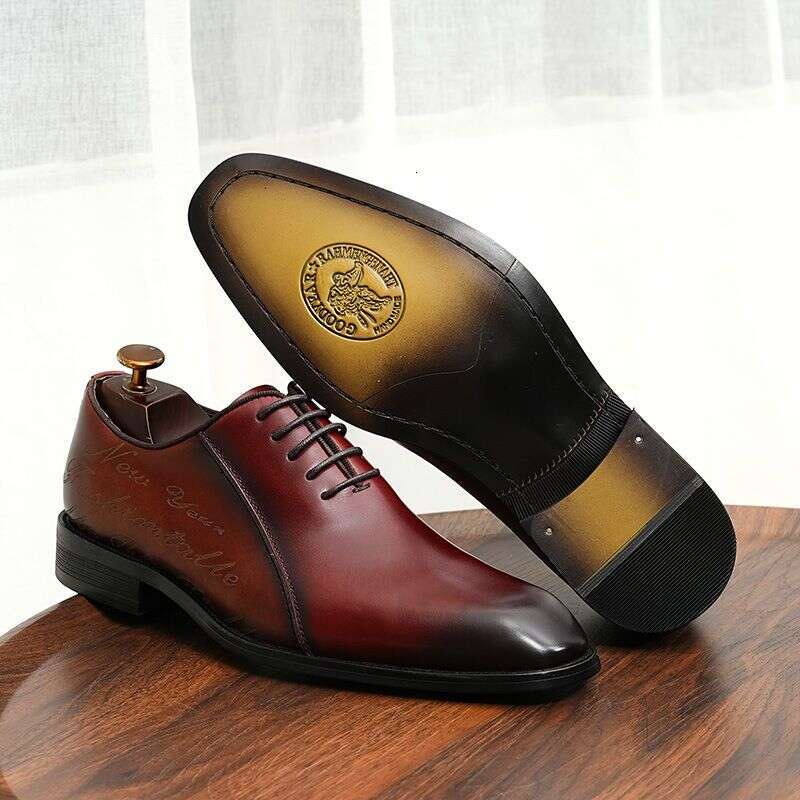 New formal leather laser craft men's Goodyear cowhide wedding fashion shoes