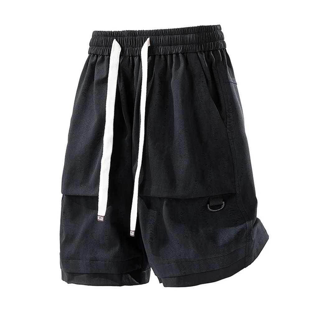 2025 New style sports workwear shorts mens summer thin quick-drying pants mens solid color breathable sports capri pants Y250814