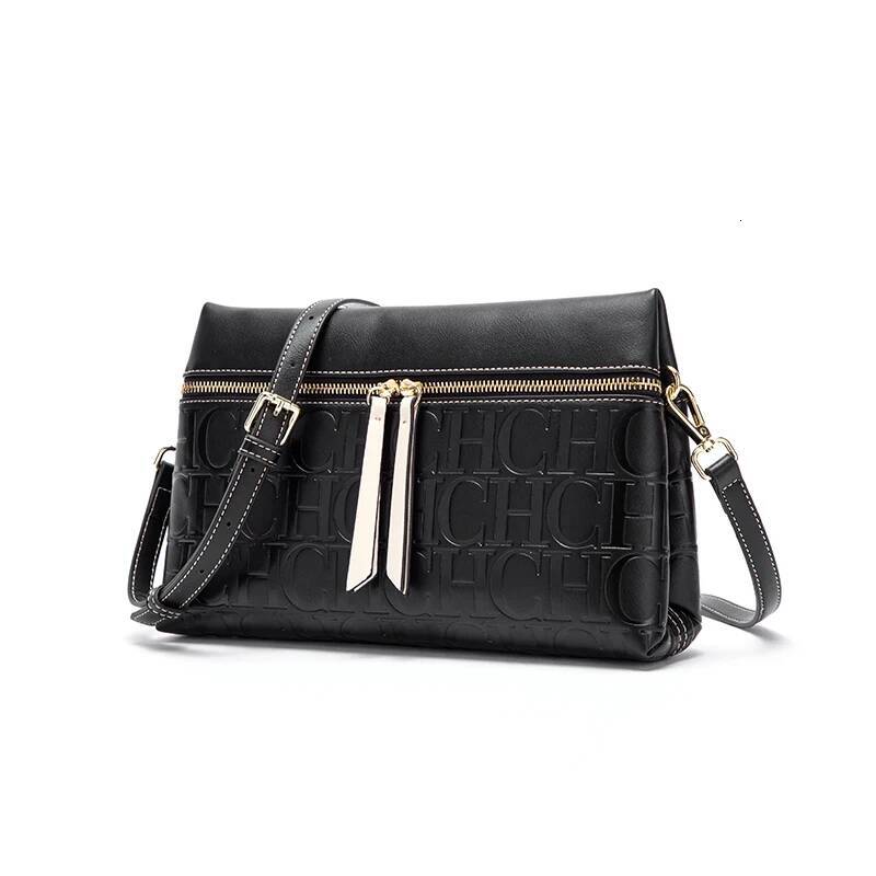 CH Women's Crossbody Pure Colour Letter Print Design High Fashion Ladies Shoulder Bag Daily Commuter Versatile Small Square