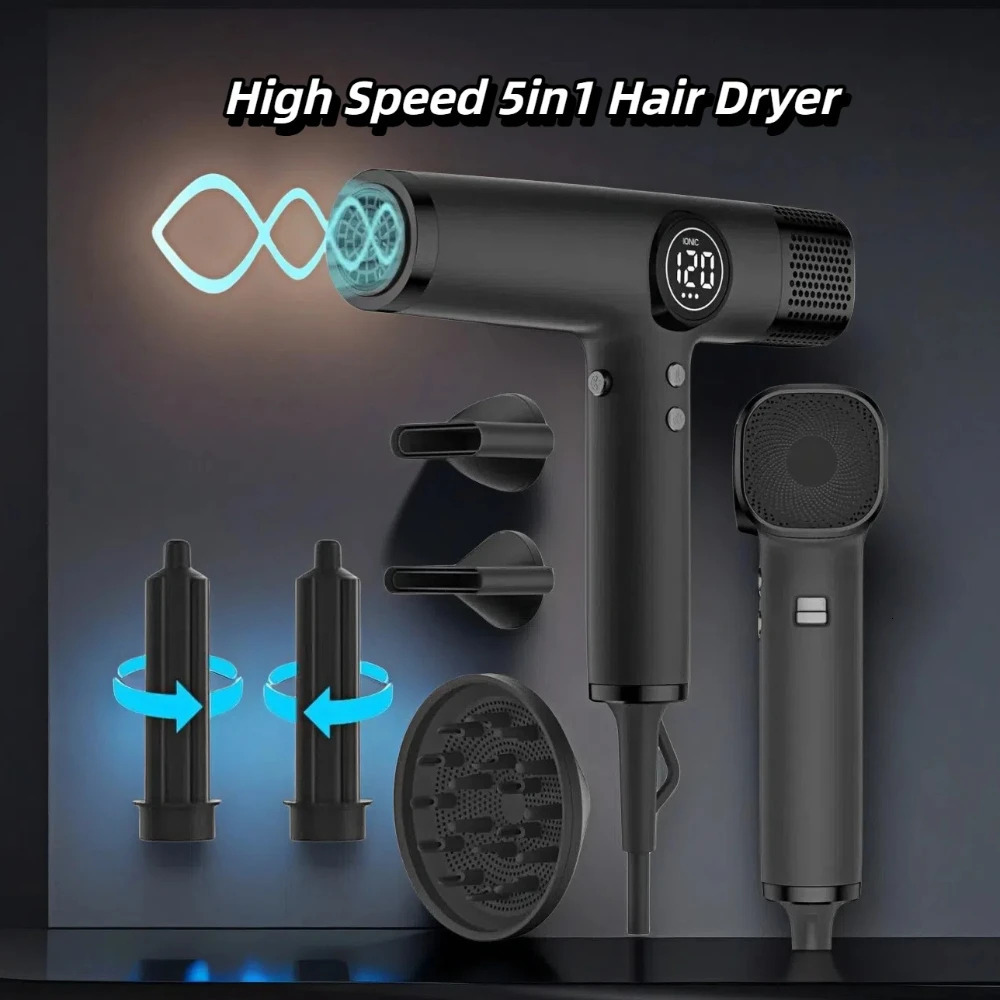 Led Display 1875W Professional Hair Dryer High Speed 110000 RPM Brushless Motor for Fast Drying Low Noise Ionic Blow Dyer 250811
