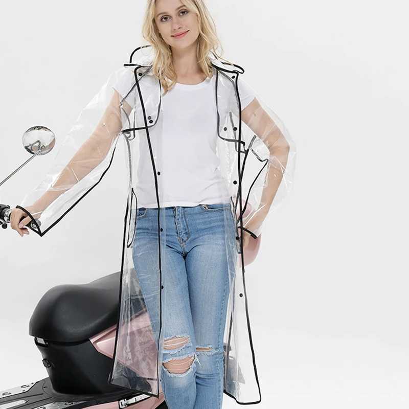 Long Transparent EVA Rain coat Women Impermeable Waterproof Cloak For Hiking Travel Camping Adult Men Raincoat Fashion Y250814