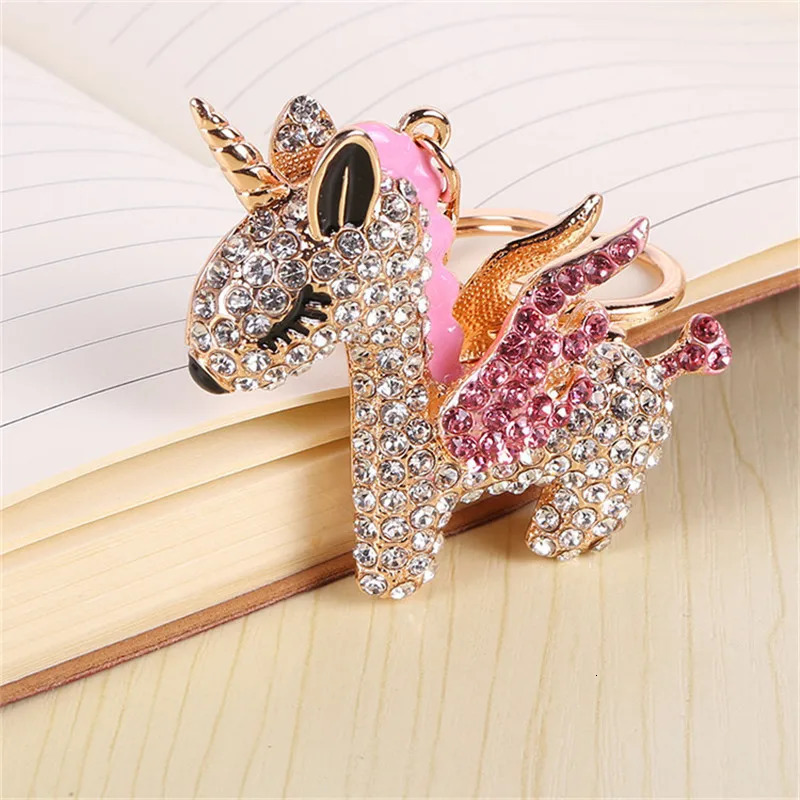 Fashion Unicorn Keychain Car keyrings bags Decoration Accessories horse Pendants Jewelry 250811