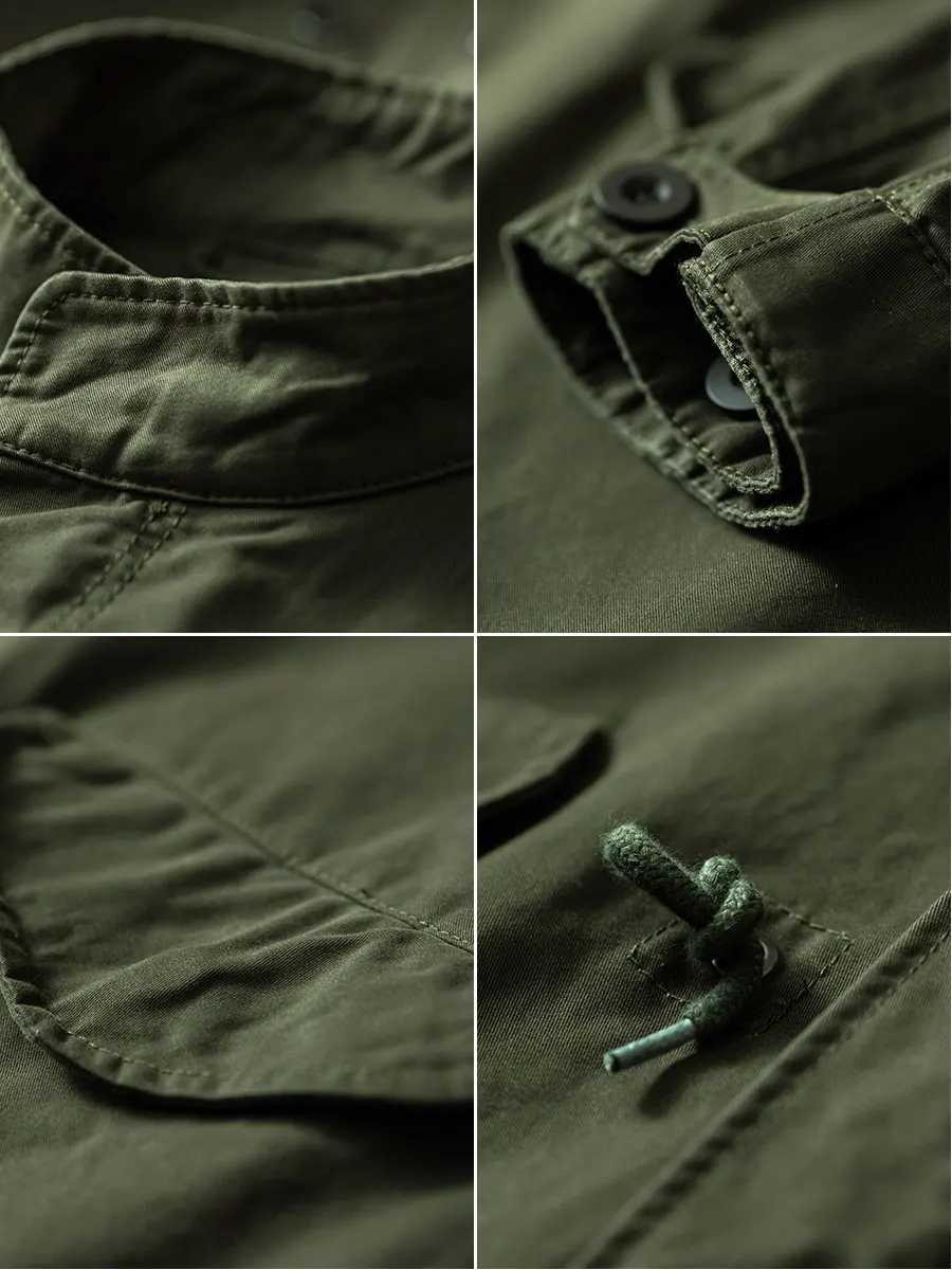 Mens M-5 Fishtail Parka Trench Coat Army Green and Beige Vintage Coat Mid-Length Loose Fit Autumn Clothes Couples W250815
