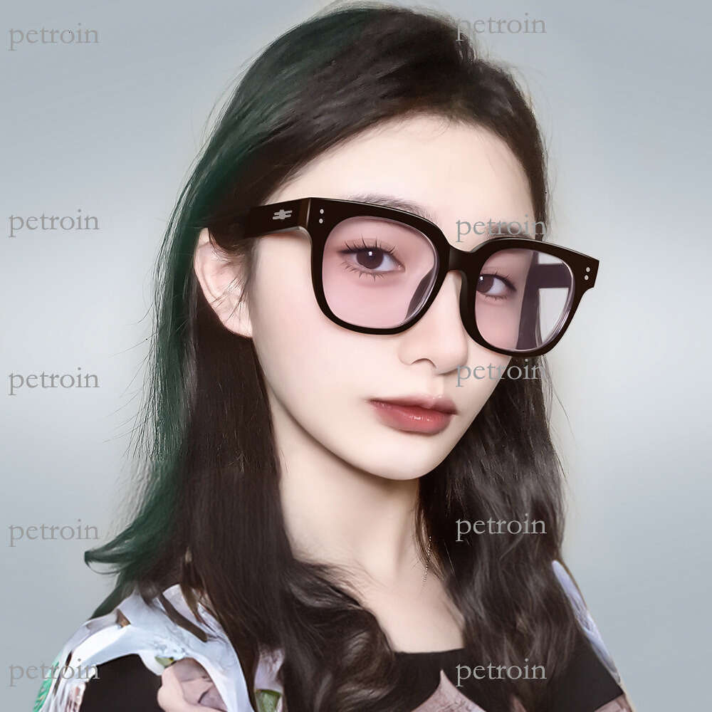 2024 New Anti-Blue Light Computer Internet Celebrity Style Black Frame Plain Face Versatile Men's Non-Prescription Glasses