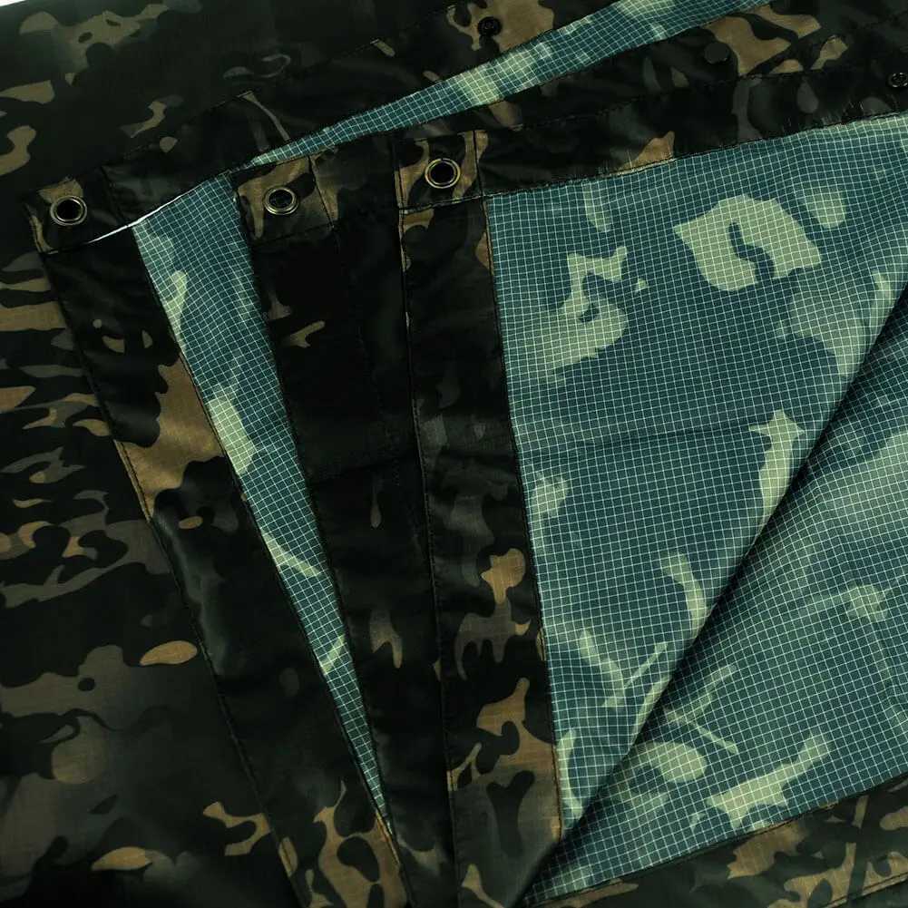 CP Black Tactics Portable Camouflage Waterproof Rain Protection Cape Adult Poncho Raincoat Cloak Travel Rainproof Motorcycle Man Y250814