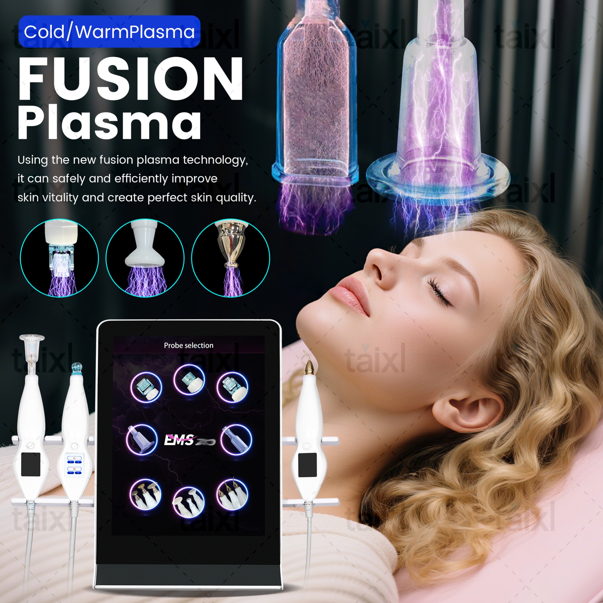 8 in 1 Cold and Hot Plasma Pen Skin Tightening Acne Removal Wrinkle Treatment Eyelid Lifting Skin Rejuvenation Beauty Machine
