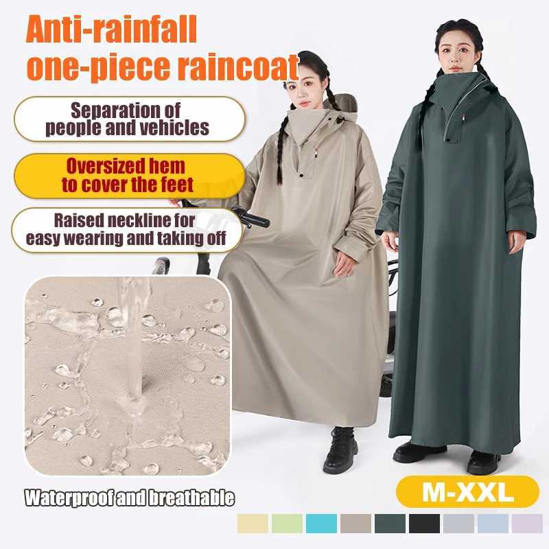 Motorcycle Battery Car Lengthened Thickened Full Body Rain Poncho Waterproof and Breathable Hooded Raincoat Y250814