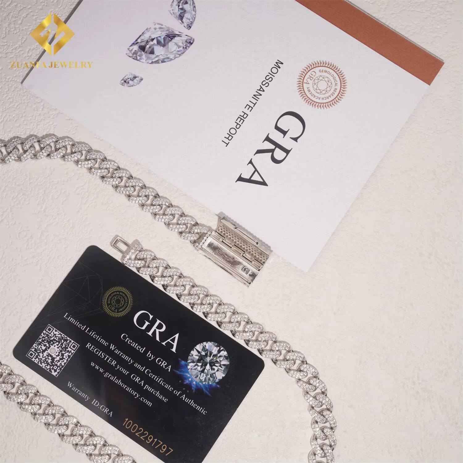 High Quality 10mm Two Rows VVS Iced Out Moissanite Hip Hop Jewelry Diamond Custom 925 Silver Cuban Link Chain Bracelet Necklace