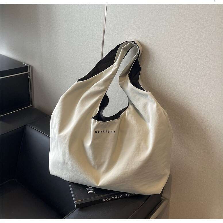 Color-Block Letter Casual Handbag for Women 2025 New Simple Korean Style Shoulder Bag Bags Designer Women Lightweight Versatile Nylon Tote