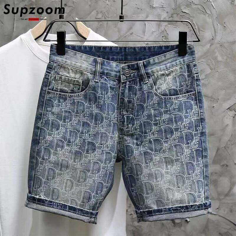 Supzoom New Arrival Hot Sale Fashion Summer Zipper Fly Stonewashed Casual Cargo Patchwork Cotton Denim Pockets Jeans Shorts Men