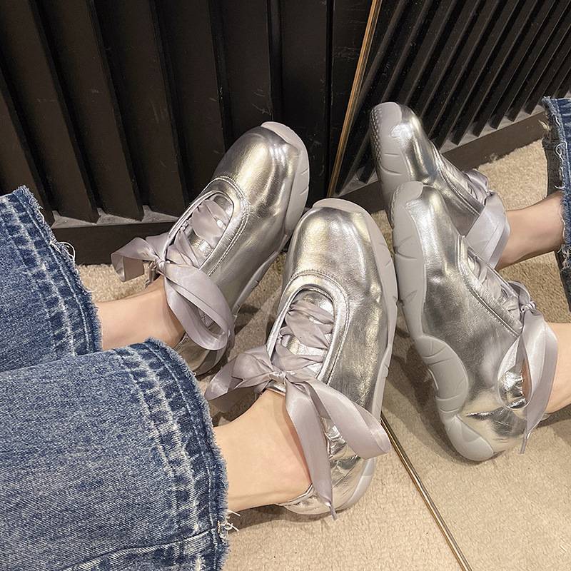 2025 new ballet shoes designer sports thick soled lace up fashionable single shoes Forrest Gump shoes Mary Jane shoes