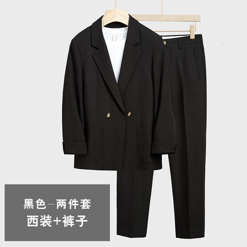 Loose Fit Casual Suit Set Men, Korean Style, Handsome Trendy, Light Mature, Spring And Autumn Small Blazer Jacket For Men B5