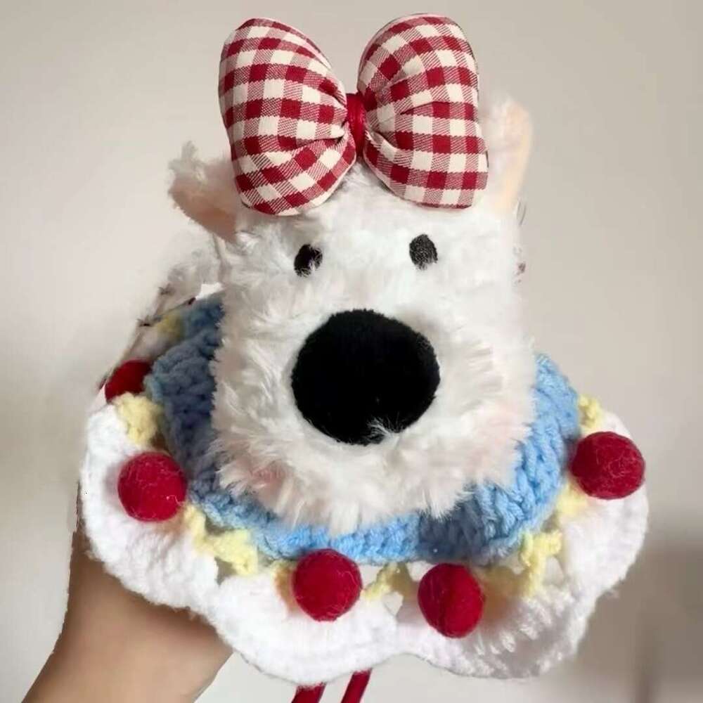 New West Highland Terrier Scribbled Puppy Snow White Scarf Keychain Cartoon Plush Doll Bag Pendant