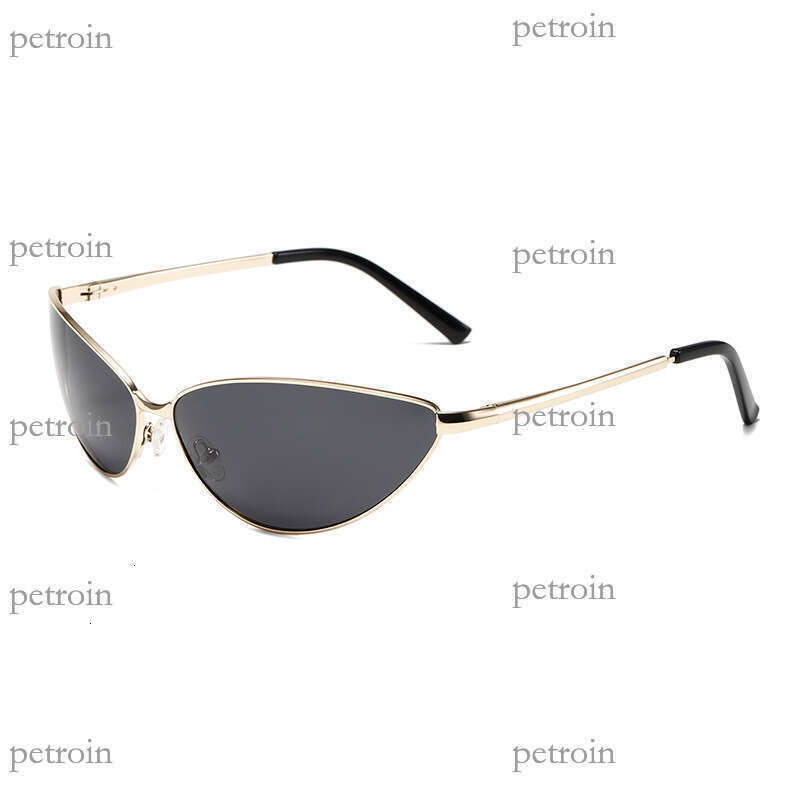 New Trendy Personality Polarized Metal Cat Eye Spring Hinge Sunglasses Future Y2K Hot