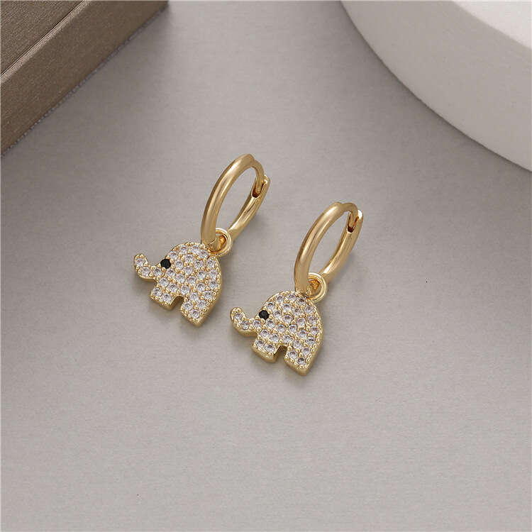 DHcollections Micro Inlaid Full Dia High-end Light Fashion Butterfly Lucky Elephant Women Korean Trend Earrings Exquisite