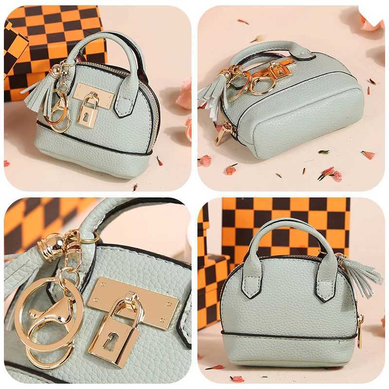 With Keychain Mini Luxury Phone Bag Mini Handbag Coin Purse Leather Coin Bag Simple Gift Mini Storage Pouch Y250815