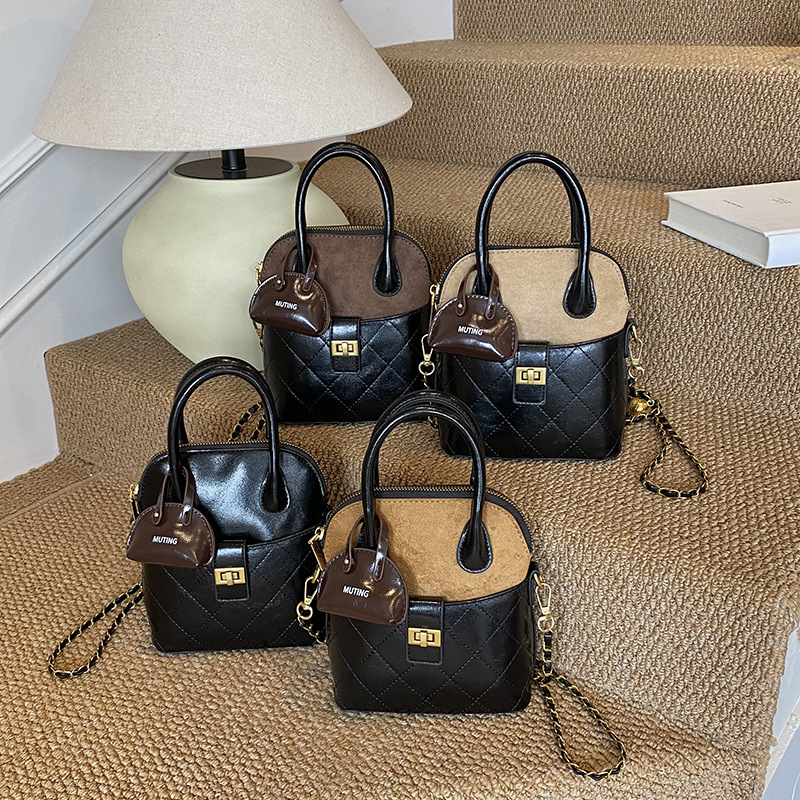 Fashion Diamond Grid Splicing Women's Shoulder Bag Free Shipping Designer Niche Mini Handbag New Versatile Luxury Bag Simple Phone Bag Casual Cro