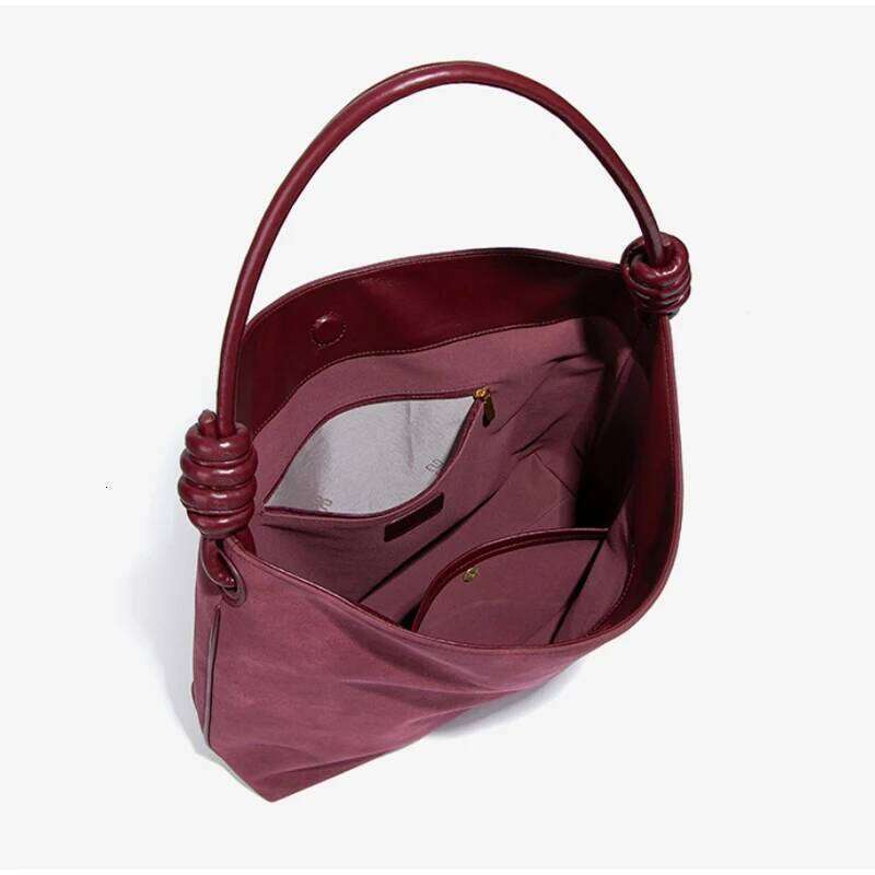 Knot Design Shoulder Underarm Large Capacity Commut Women Bag Frosted Suede Handbag Brand Tote Spacious Shopping Bags 20250815