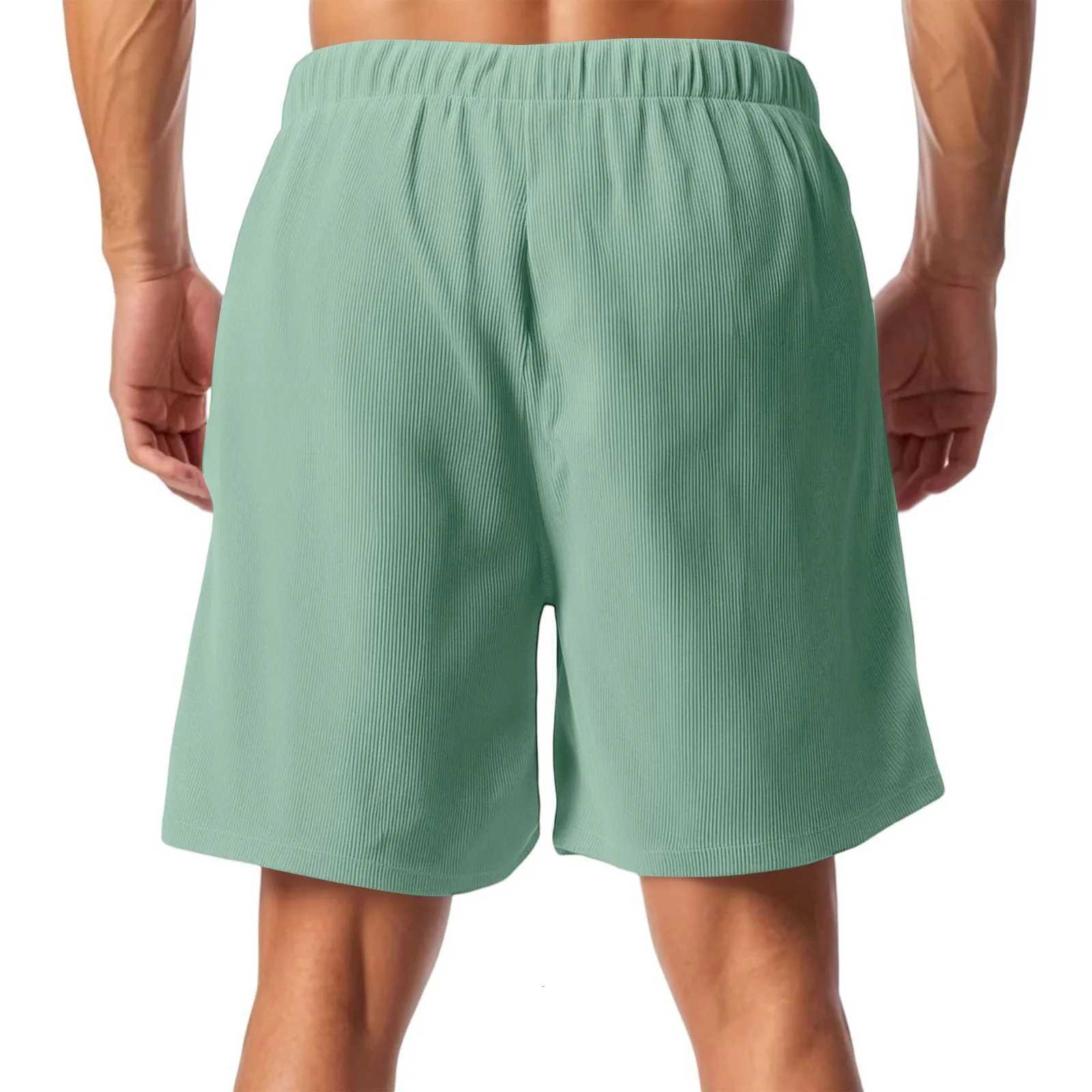 2025 Mens Corduroy Casual Shorts - Summer Style Casual Shorts Elastic Waist Fitness Work Shorts Solid Color Shorts S-4XL Y250814