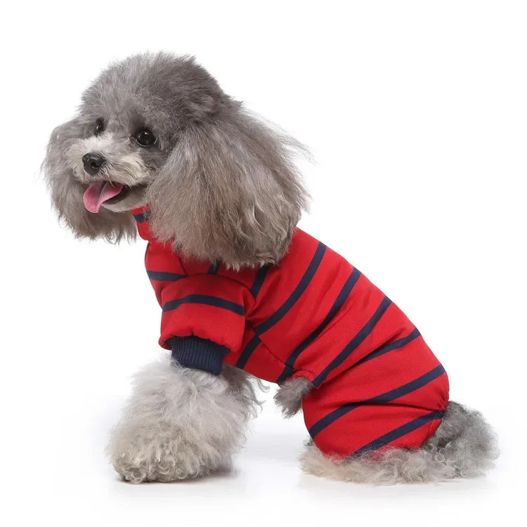 selling pet clothes home striped dog clothing pajamas highnecked fourlegged 250814