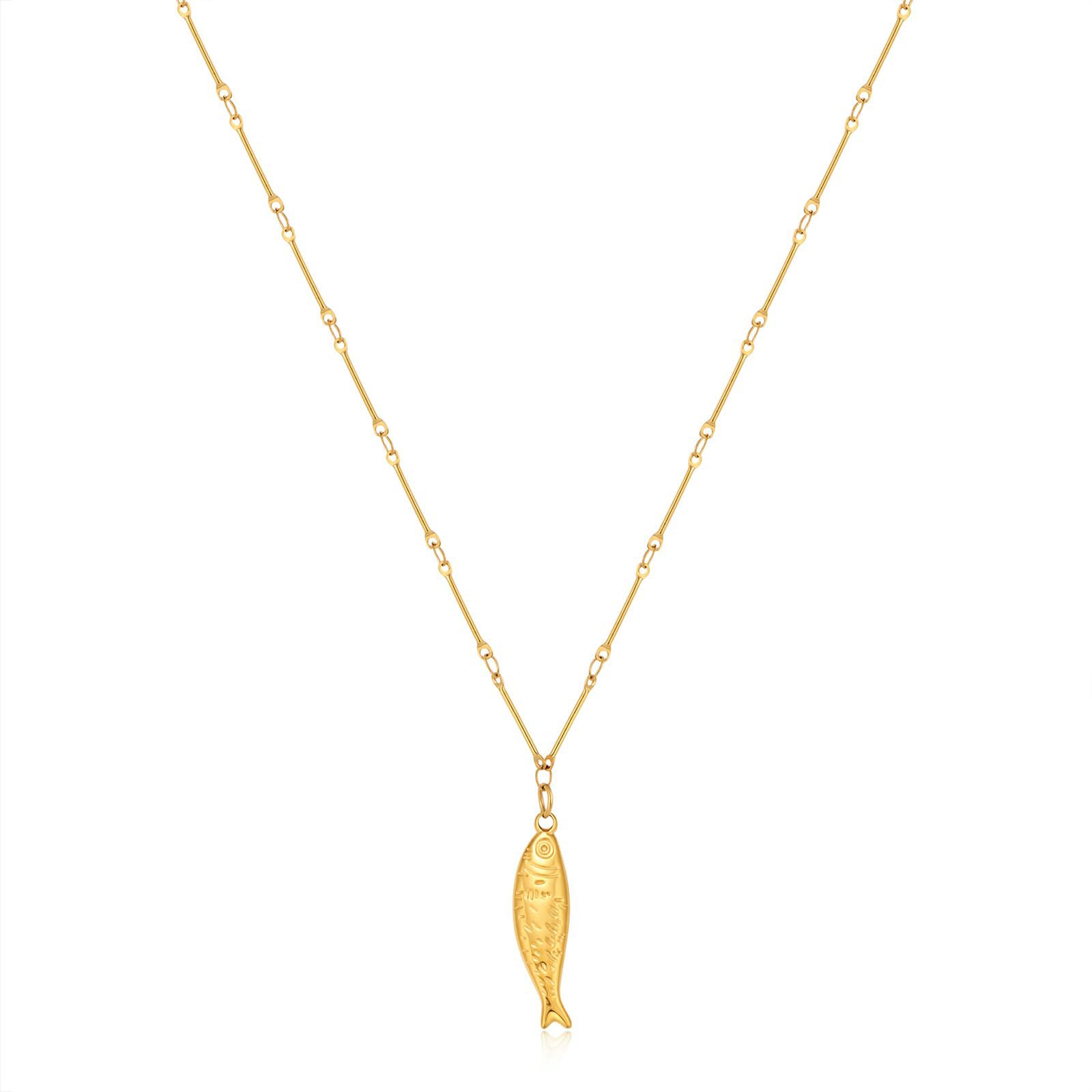 2025 New Arrival Minimalist Niche Small Fish Pendant Necklace Dainty Collarbone Chain for Versatile Stylish Layering