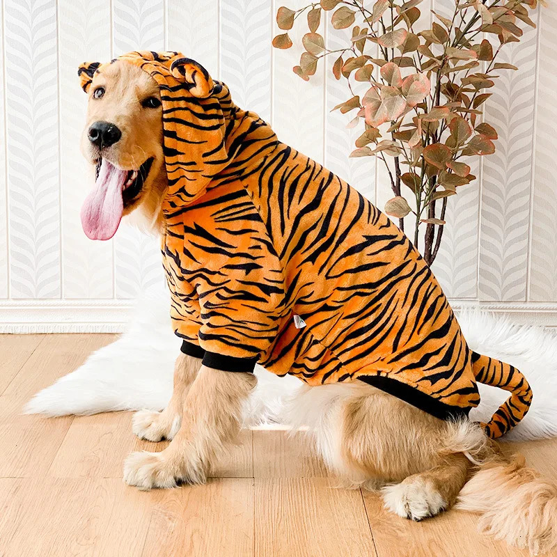 Dog Hoody Jacket Winter Warm Fleece Pajama Clothes for Medium Large Dogs Coat Funny Animal n Costume 250814