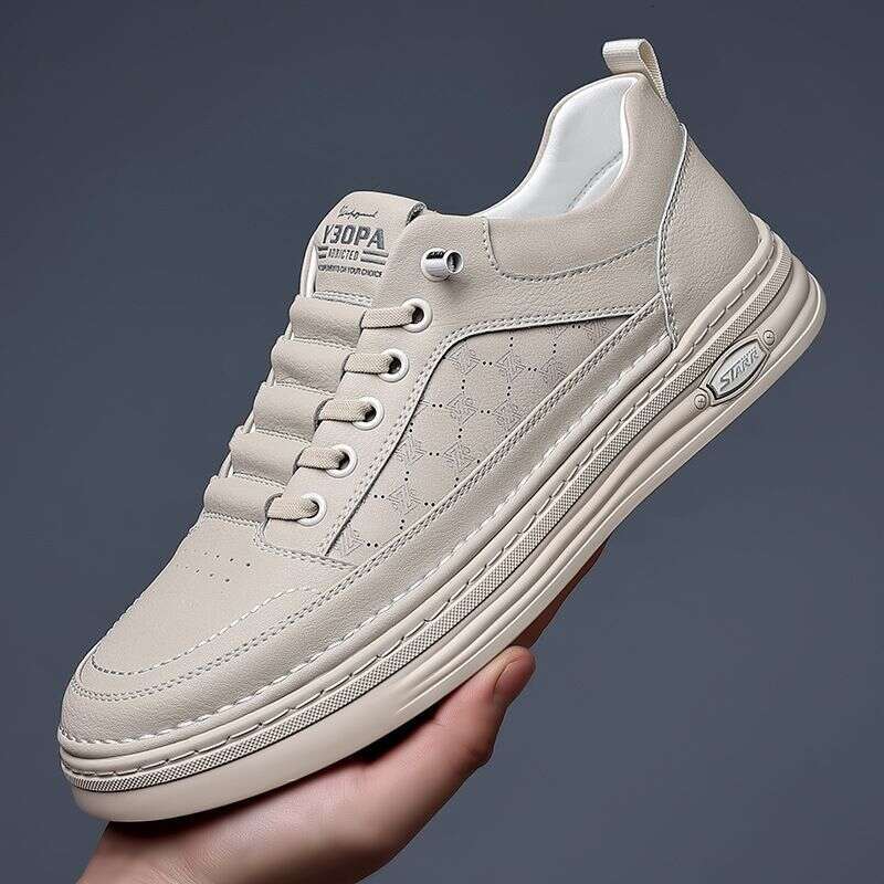 2025 Autumn New Men's Daily Casual Leather Handmade Online Versatile Fashion Board Youth Trendy Shoes 2601