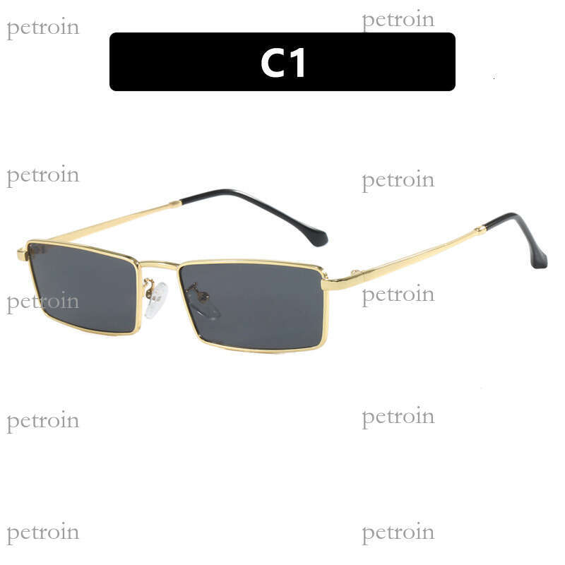 Metal Small Square Frame Sunglasses New Ins Fashion High-end Street Style Sunshade Glasses