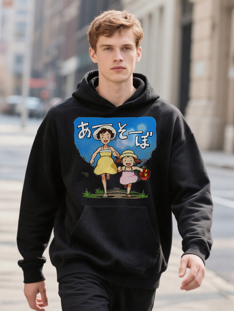 S Hoodie Casual Crew with Cartoon Print Lightweight ee Regular Fit Perfect Gift for Men