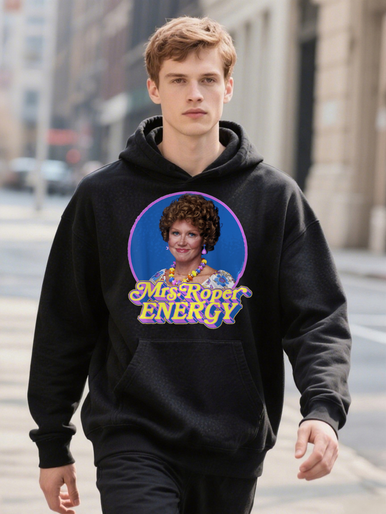 Men S Retro Mrs Roper Energy Graphic Cotton Breathable Soft Hoodie Multi Size L XL