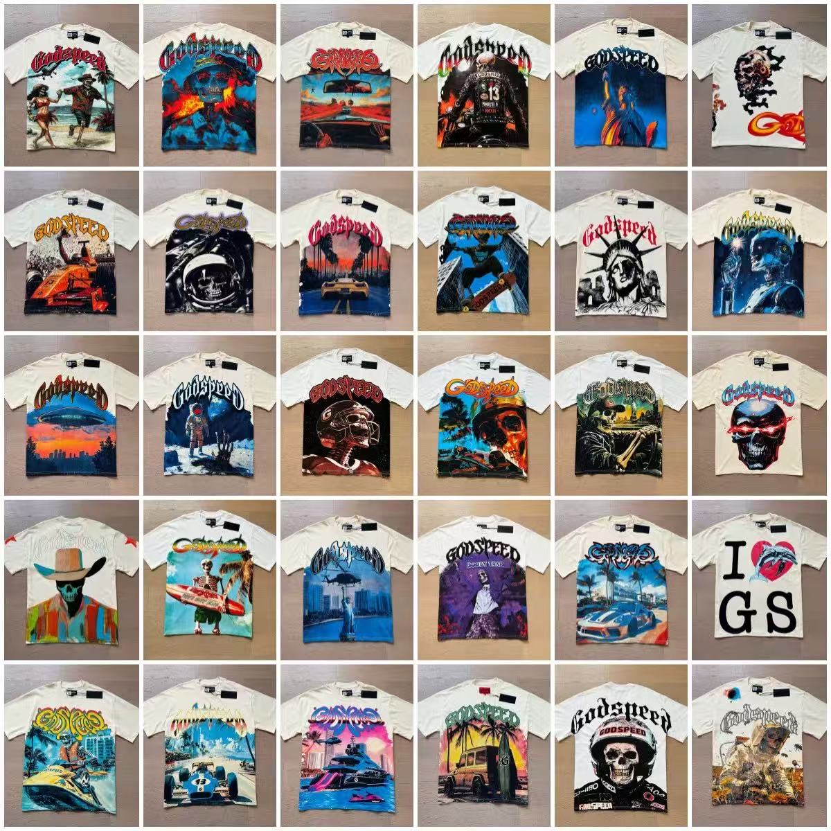 men shirt designer t shirt mens t shirt graphic tee clothe classical hipster fabric cotton Street graffiti Letter foil print Vintage washed black tee size S-XL q5l